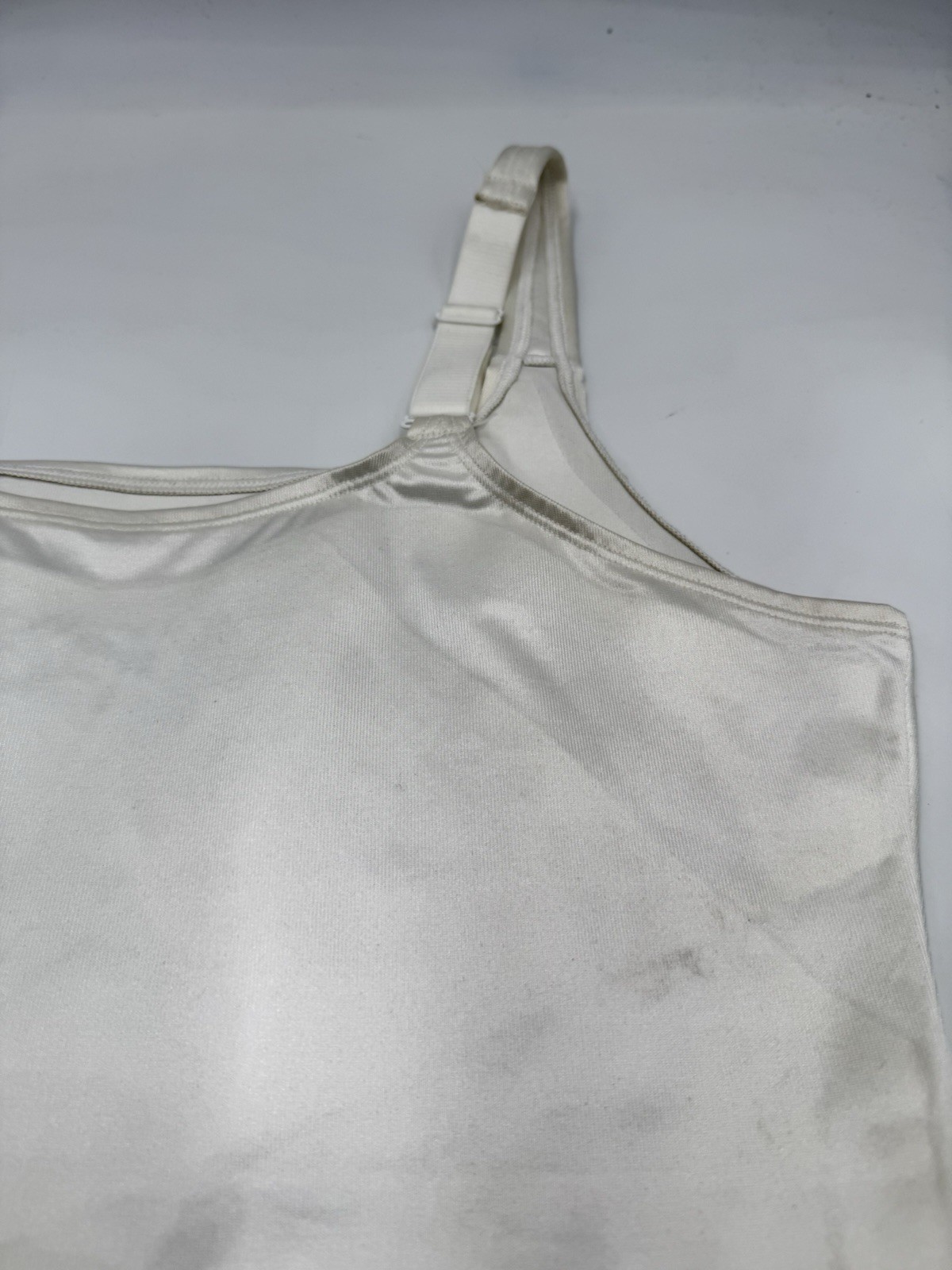 RUBY RIBBON Size 40 White Shapewear Camisole Top Built In Support Adjustable Str