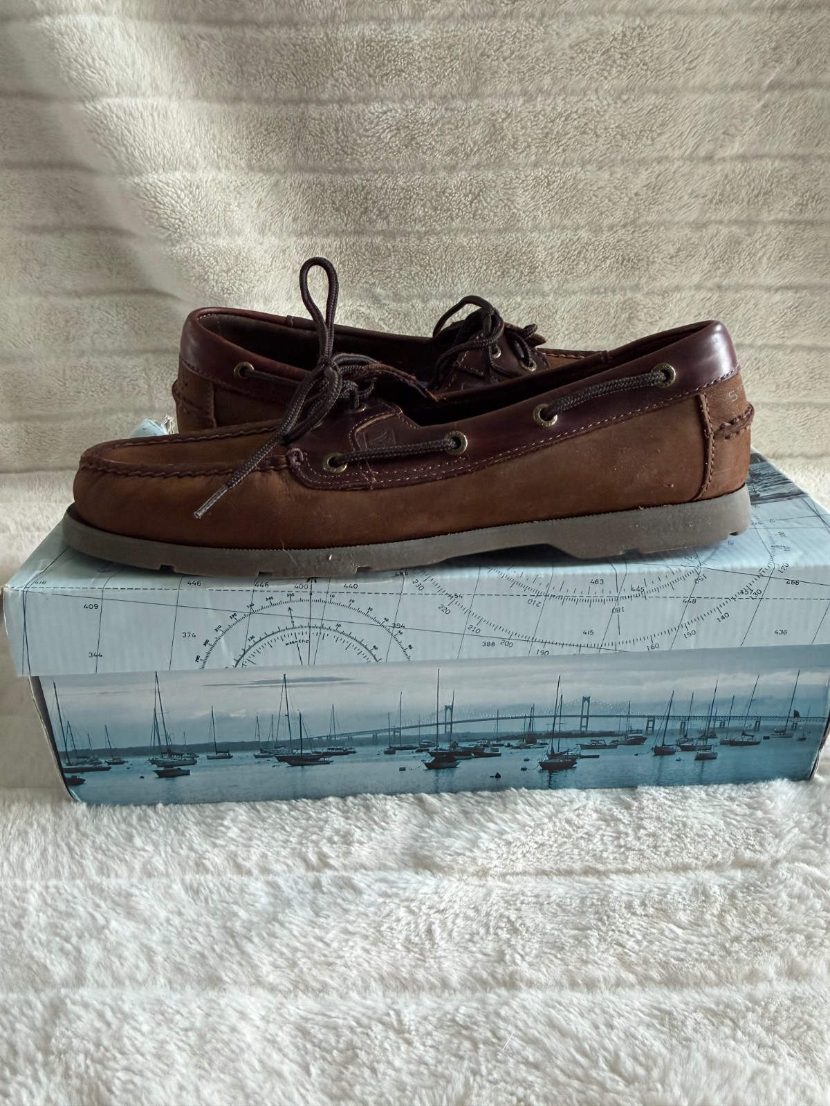Sperry Leeward 2-Eye Boat Shoe Nubuck Brown Men’s size 11