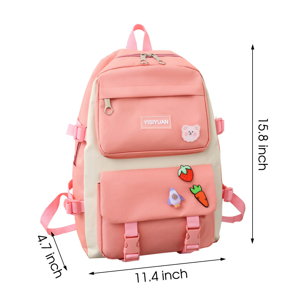 5pcs Backpack Set for School Teens Girls Daypack Cute Trendy Large Shoulder Bag