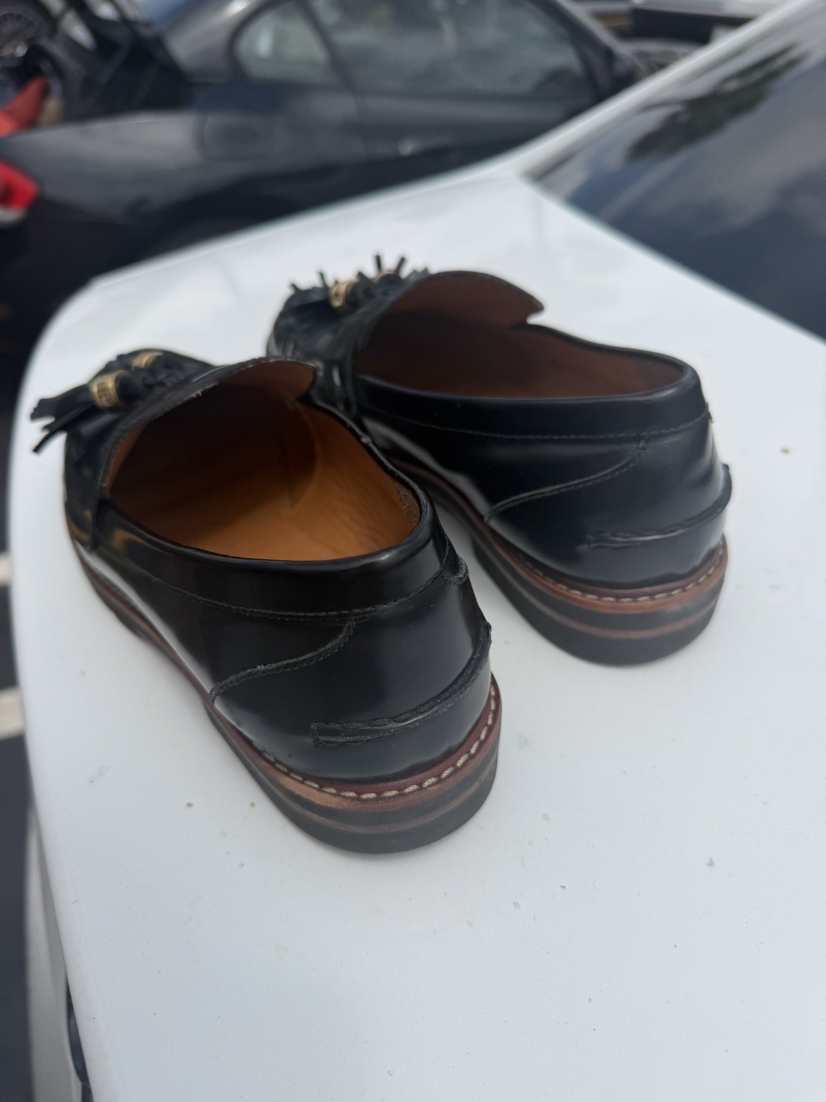Made in Spain Luxury Patent Leather loafers Stewart weitzman shoes size 8