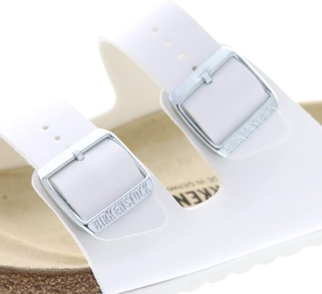 BIRKENSTOCK UNISEX ARIZONA LEATHER SANDALS – SIZE: MEN 4 WOMEN 6 – WHITE/BEIGE