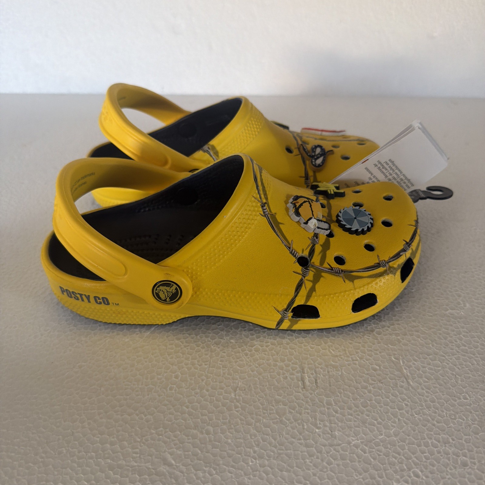 Post Malone Barbed Wire Crocs Yellow w/ Jibbitz Size Men 4 Women 6 Posty X 2019