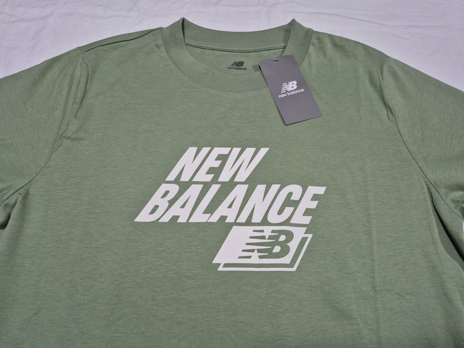 New Balance Men’s Green Logo Classi Sports Running Graphic Cotton T-Shirt