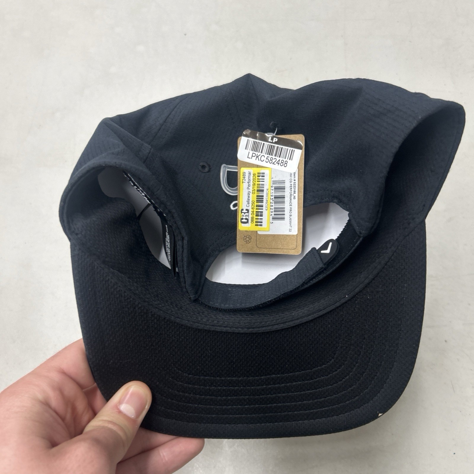 NWT Callaway Golf Performance Pro Tour Cap Odyssey Hat – Black/White, Adjustable