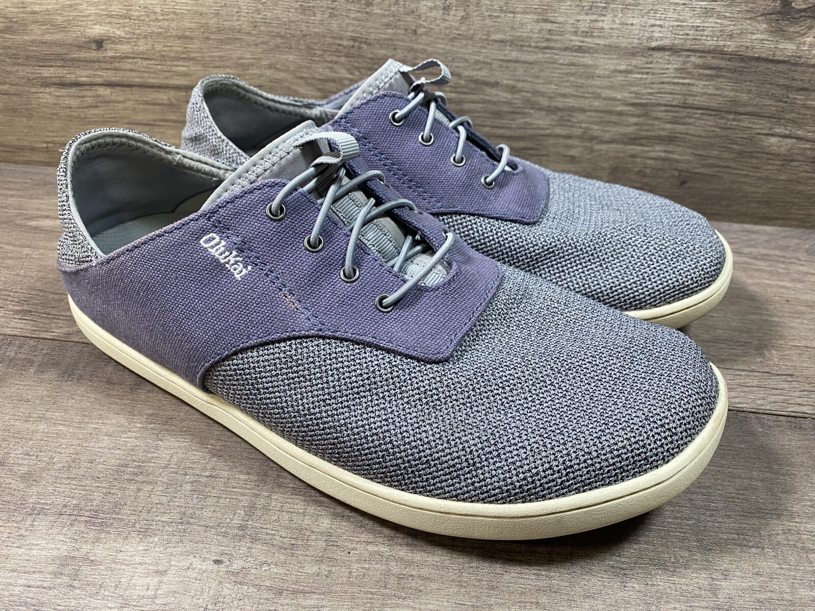 Olukai Nohea Moku Mesh Casual Comfort Sneakers Shoes Beach Gray Mens Size 9