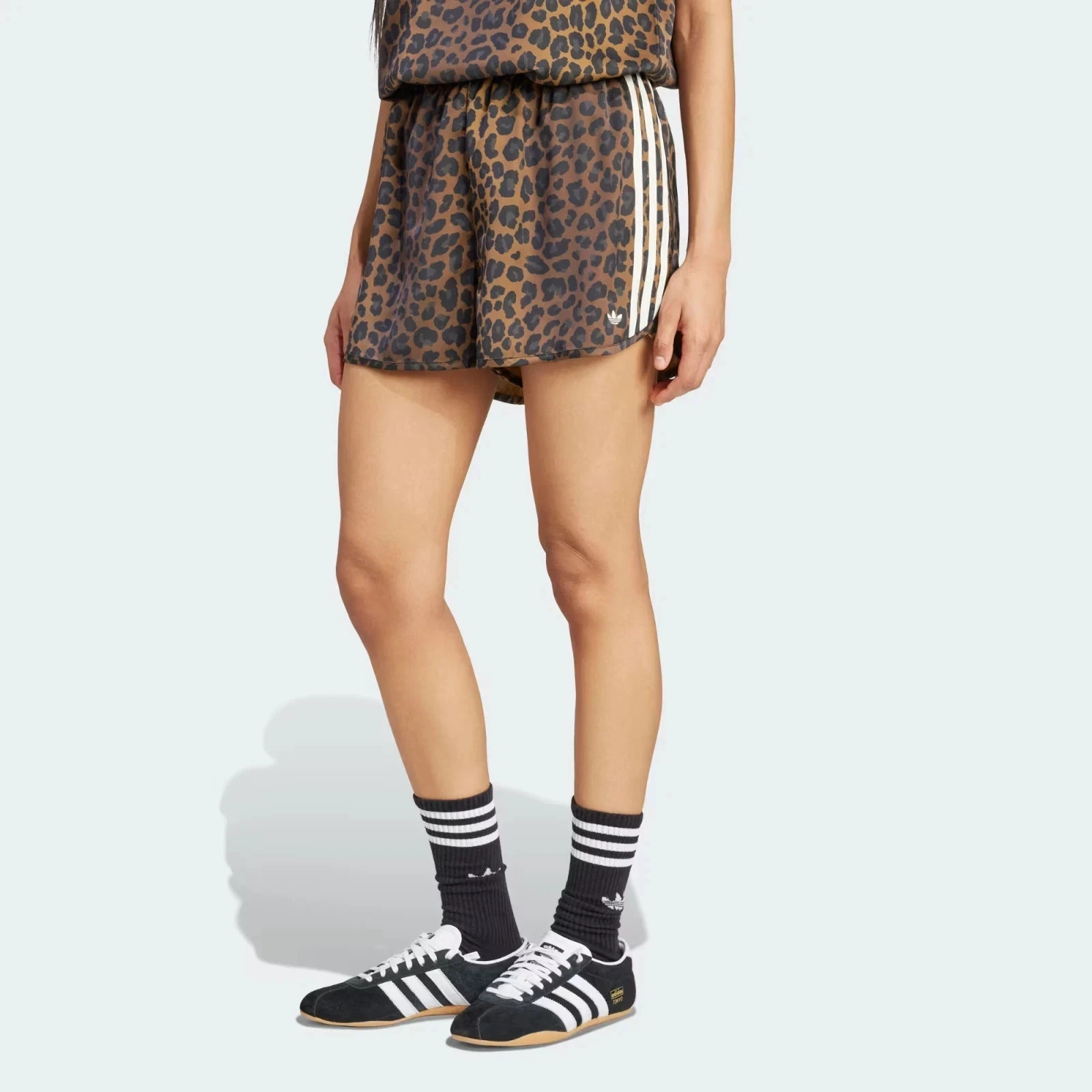 adidas Women’s Oiginals Leopard Satin Shorts-KA2673-NEW