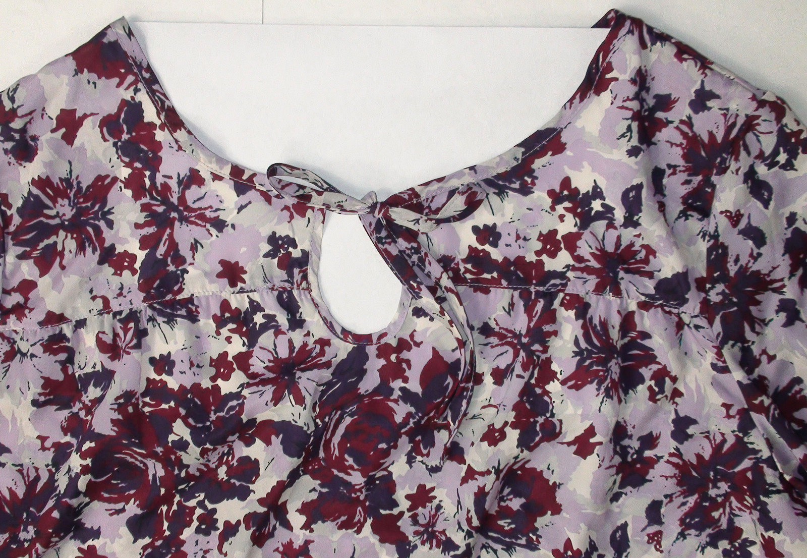 Women’s Peasant Blouse Top Floral Leaf Print Lightweight Silky Feel Size S-L