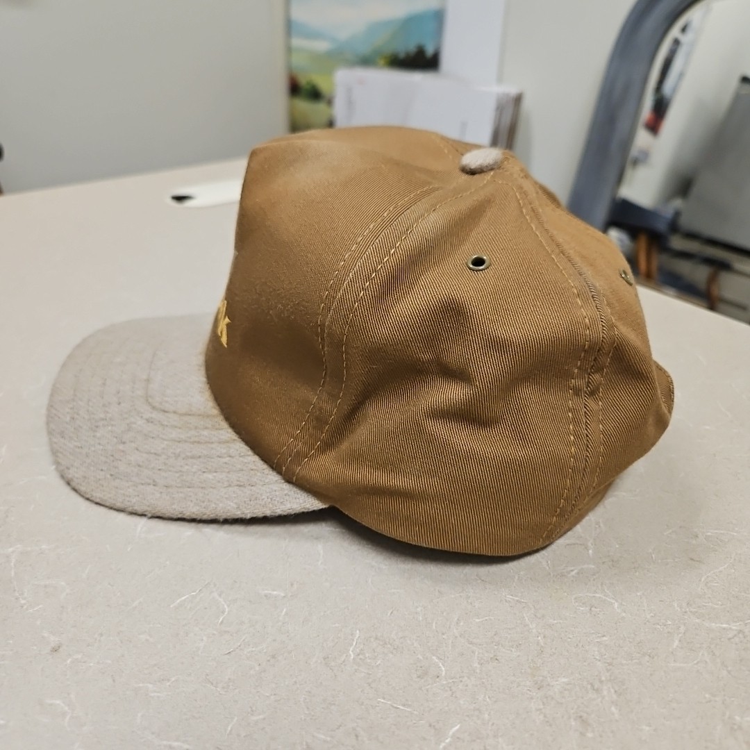 Duxbak Vintage 90’s canvas embroidered logo snapback hat cap 2tone brown USA