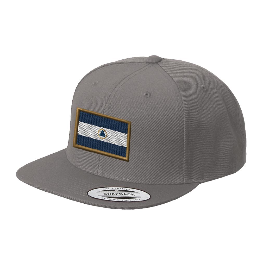 Nicaragua Embroidered Flat Visor Snapback Hat