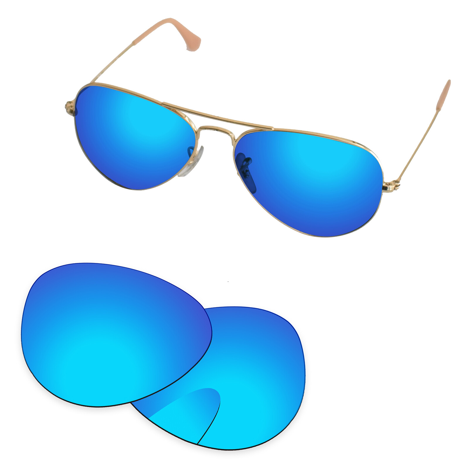 Lenslog Polarized Replacement Lens For-Ray-Ban Aviator RB3025 58mm Options