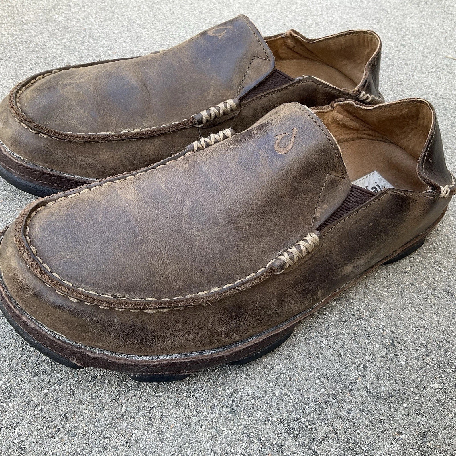 OluKai Moloa Shoes Brown Leather Loafer Slide Men’s 8 EUR 41 $140