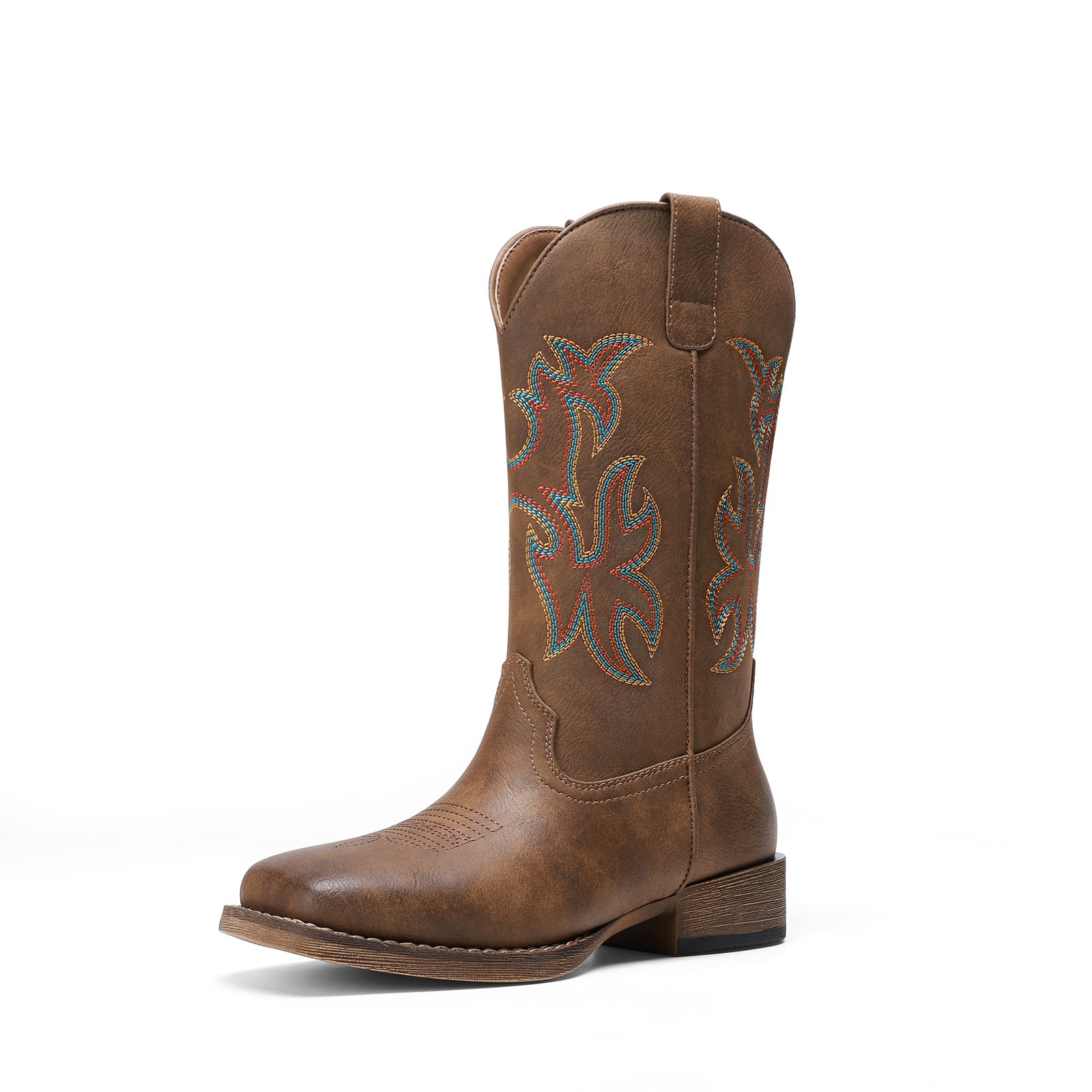 Cowboy Cowgirl Boots for Women Wide Square Toe Western Mid Calf Boots