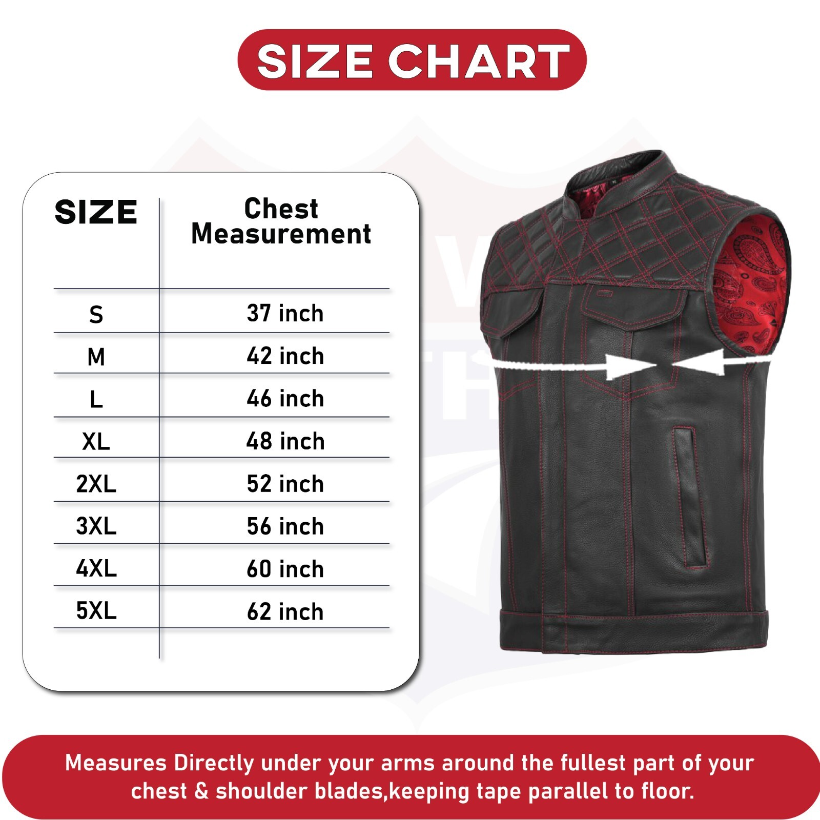 RED black men cross stich vest , HL11693SPTRED black men ,USA stock leather vest