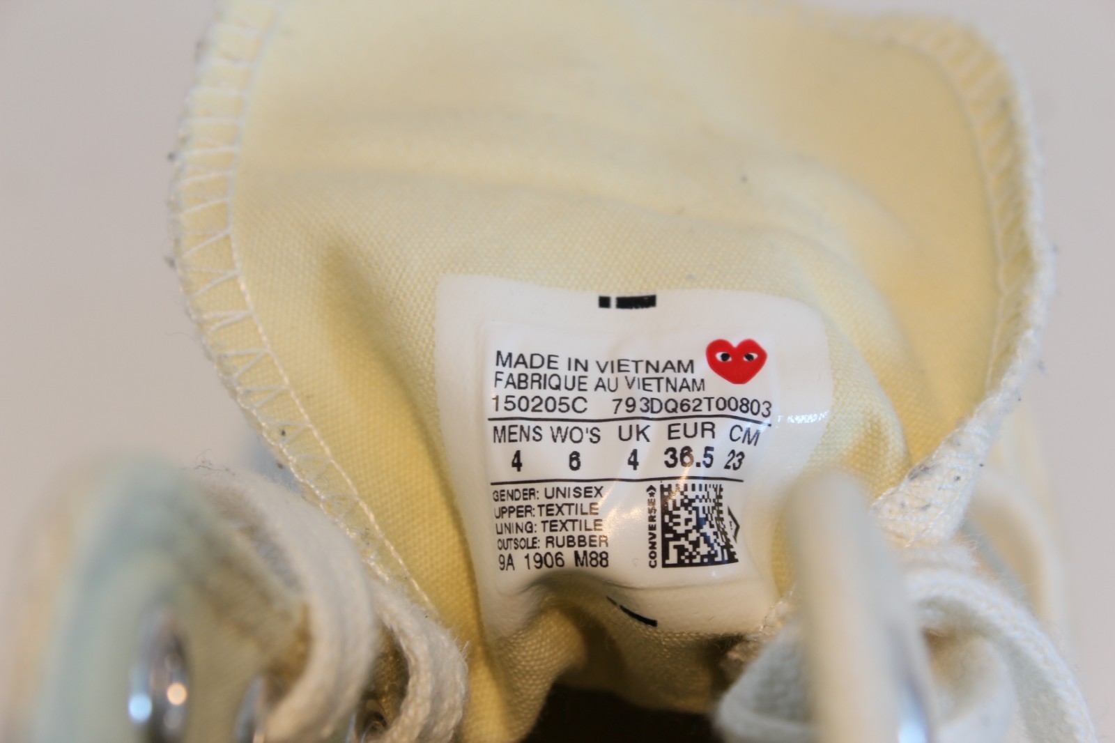 Comme Des Garçons Converse Heart Chucks White Size Men 4 Women 6