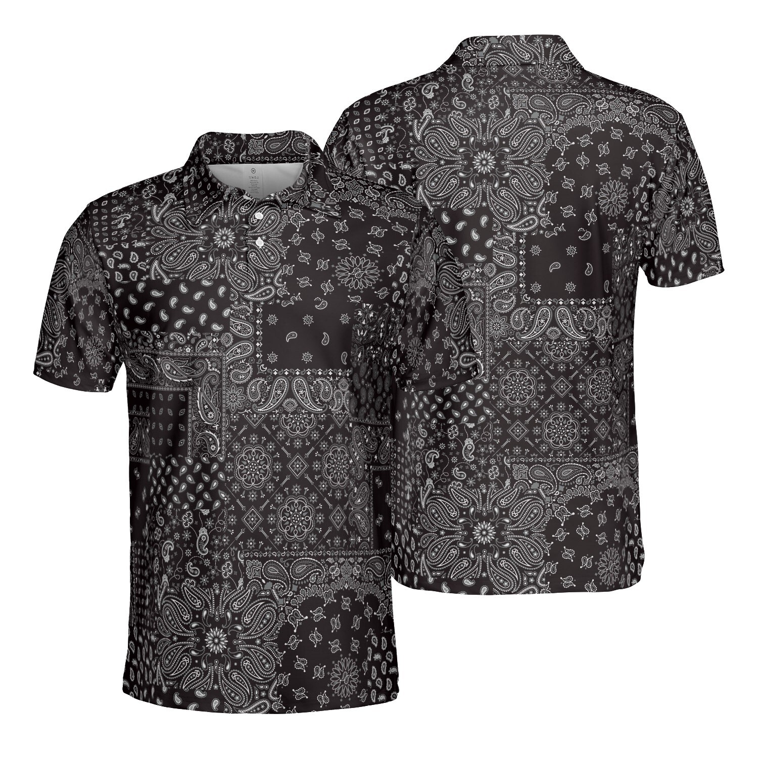 Black Paisley Bandanna Polo Shirt