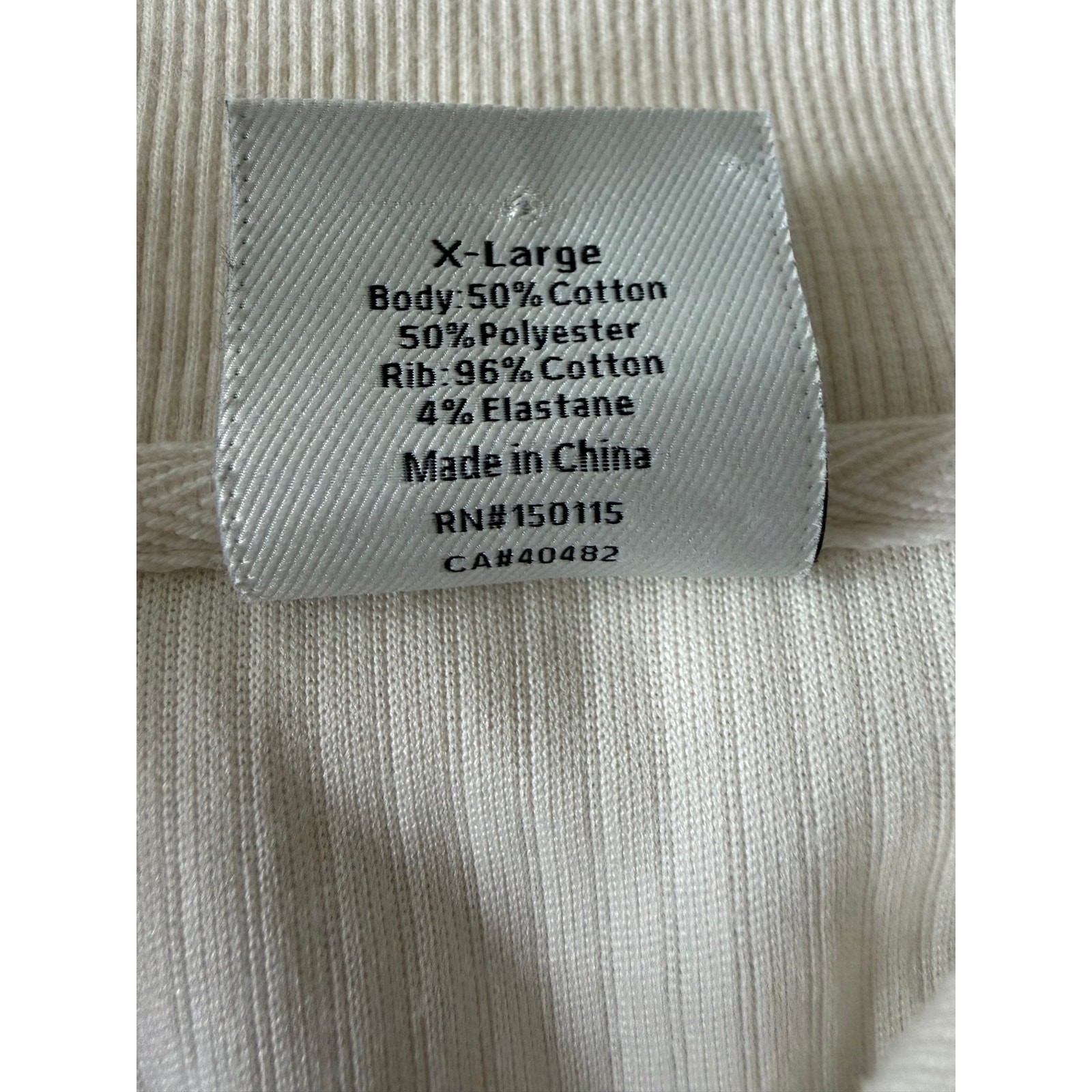 Varley Size XL Ribbed Half Zipped Pullover Sweatshirt Cream