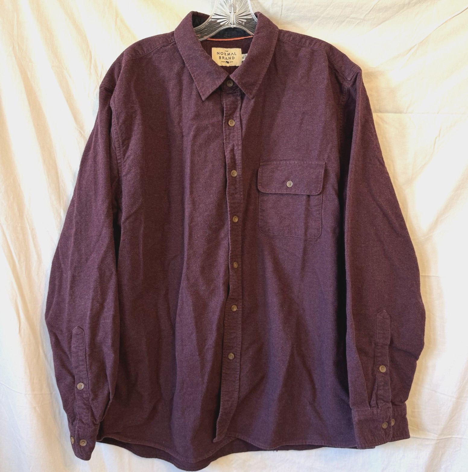 The Normal Brand Shirt Mens Size XL Plum Purple Long Sleeve Flannel