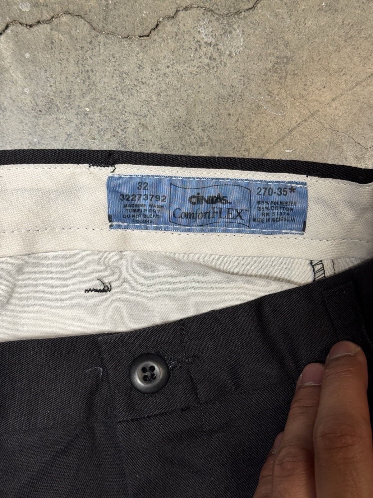 Vintage Cintas ComfortFLEX Men’s Black Twill Carpenter Pants Relaxed Straight 32