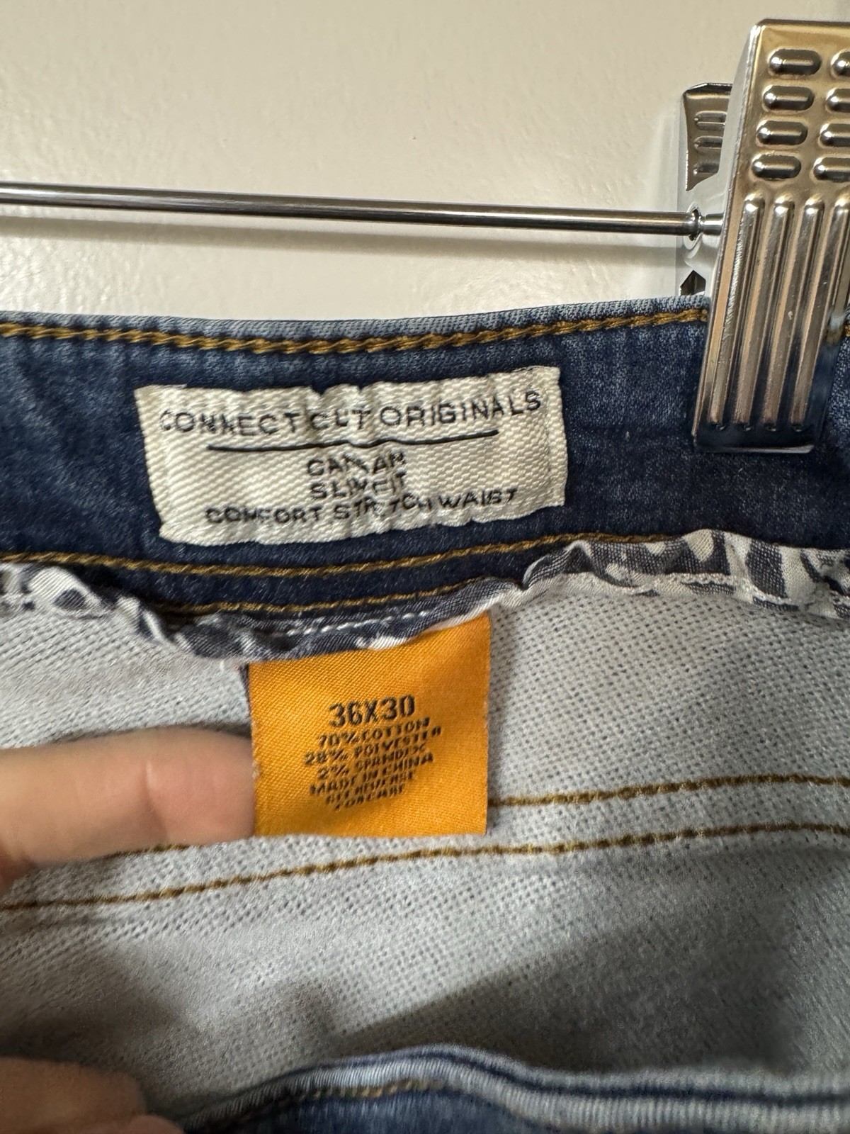 Connecticut Originals Canaan Slim Jeans 36×30 Stretch AS-IS Heavy Paint Stain