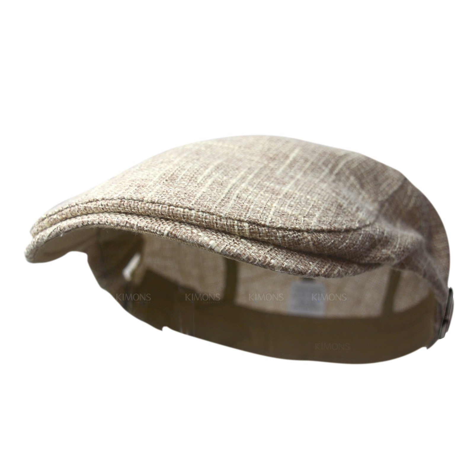 Mens Mesh Ivy Cap Summer Newsboy Flat Hat 100% Cotton Adjustable Khaki