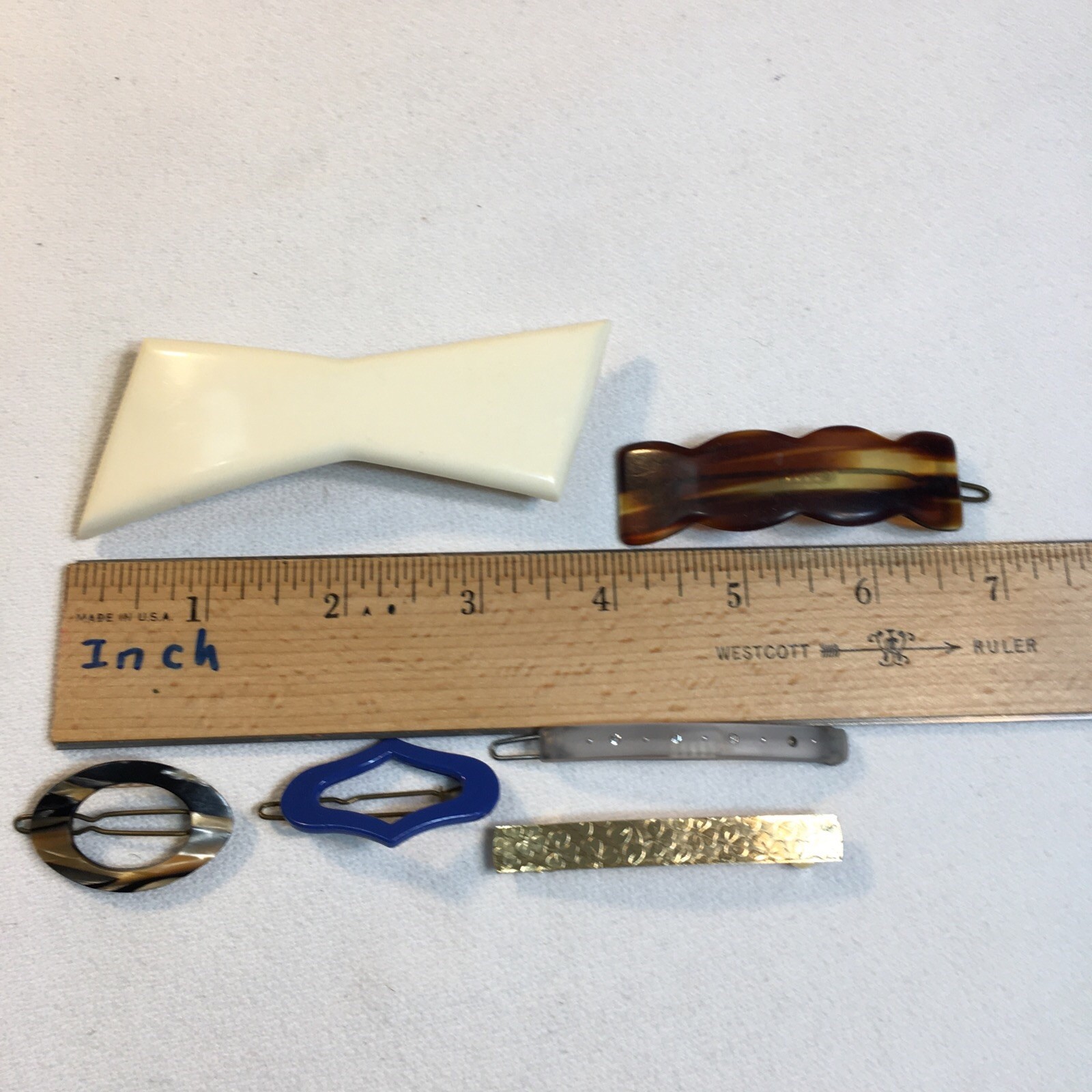 Lot of 9 Vintage Hair Clip Pin Barrettes Assorted Made in France