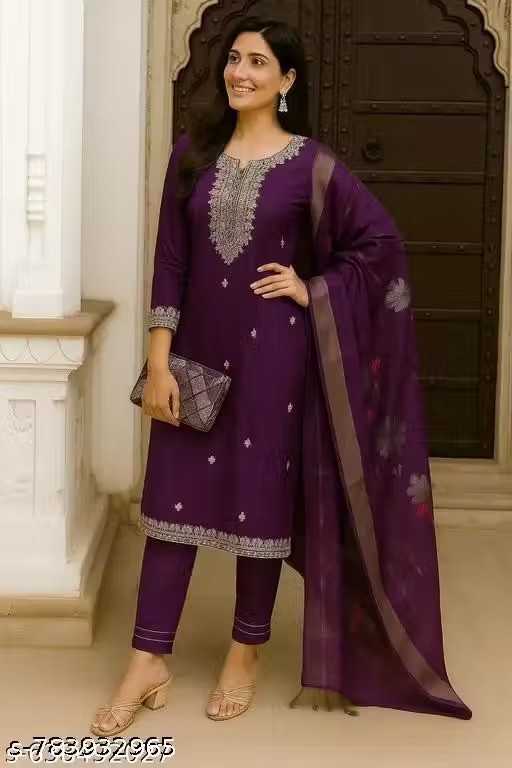 Indian Readymad Party Festive Wedding Rayon Kurta Kurti Pant Set for Women’s