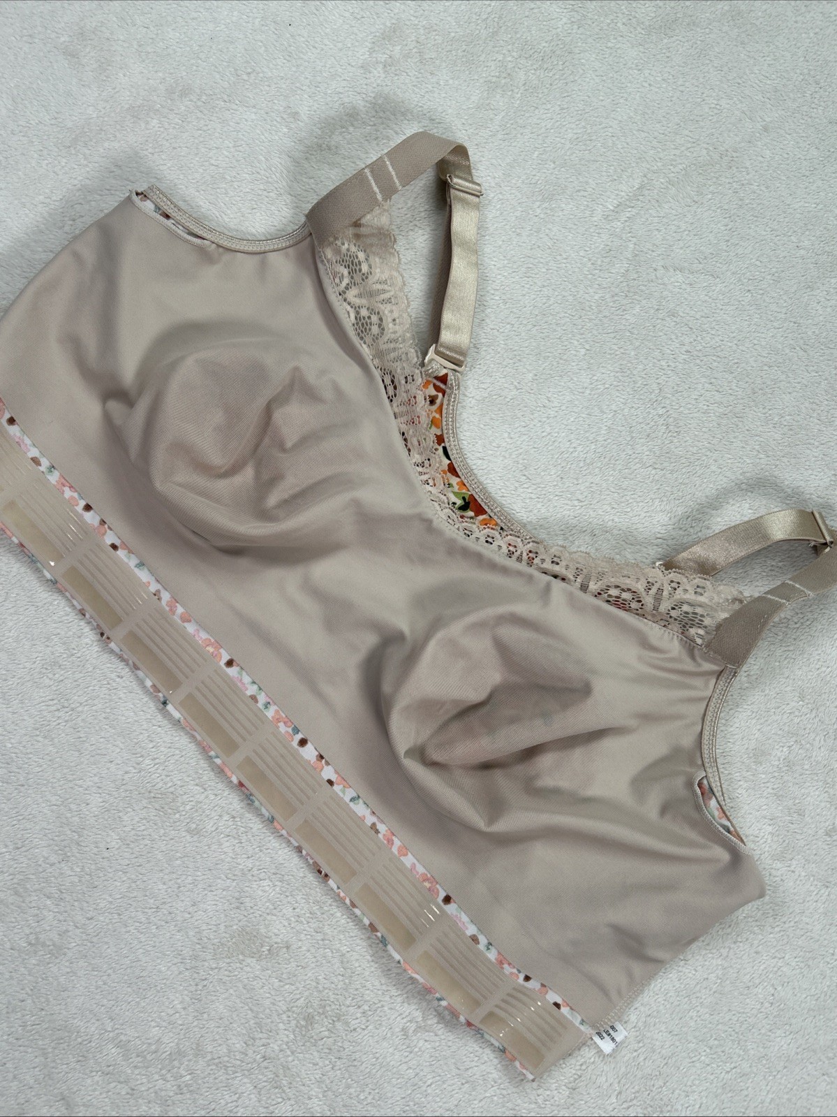 Ruby Ribbon Bra Heritage Lace Demiette Floral Size 44