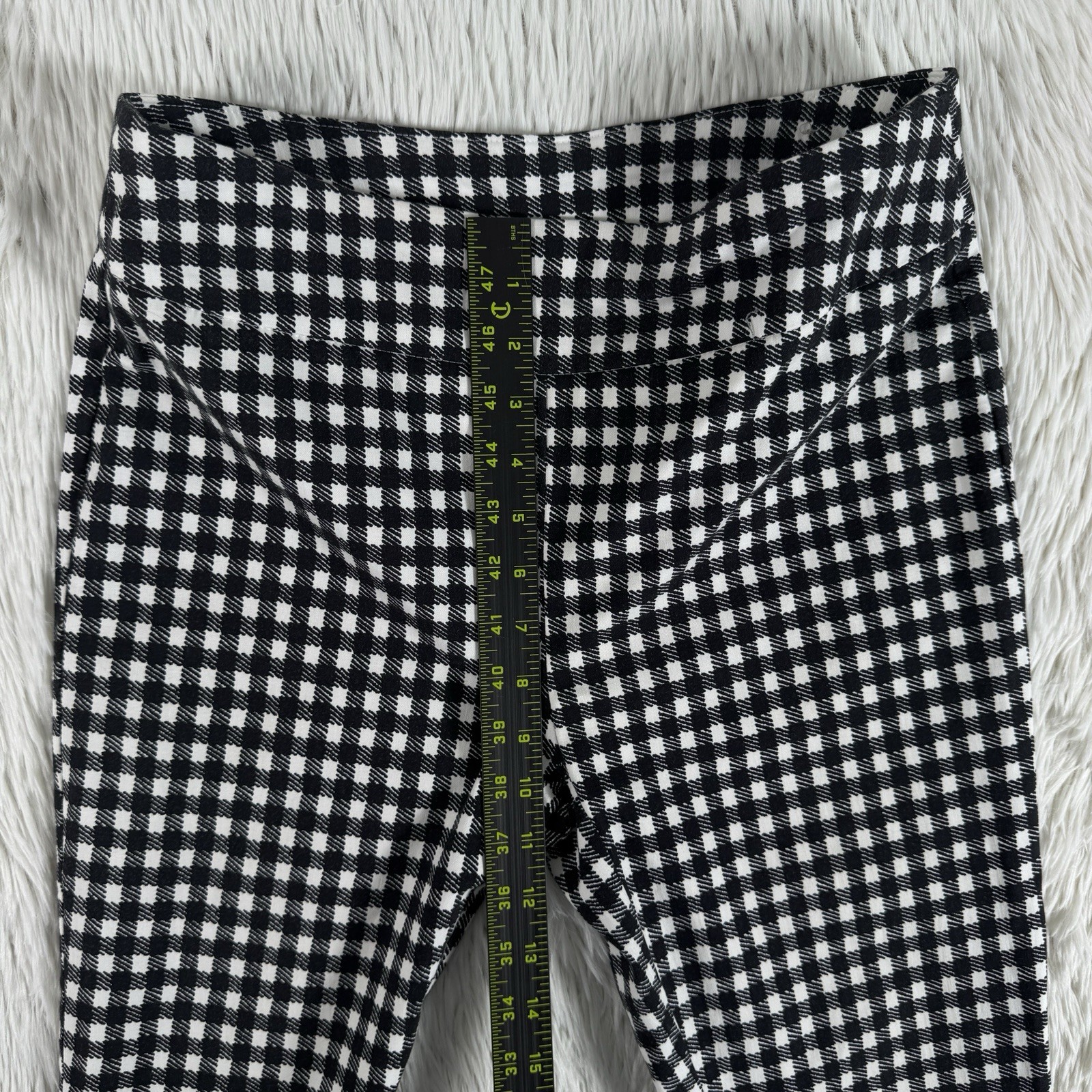 Chico’s Black White Checkered High-Rise Skinny Ankle Pants Women’s Size 00 US 2