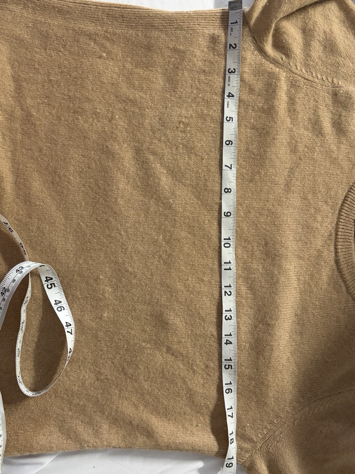 Halogen Women’s Cashmere Camel Color Long Sleeve Crew Neck Sweater Size S