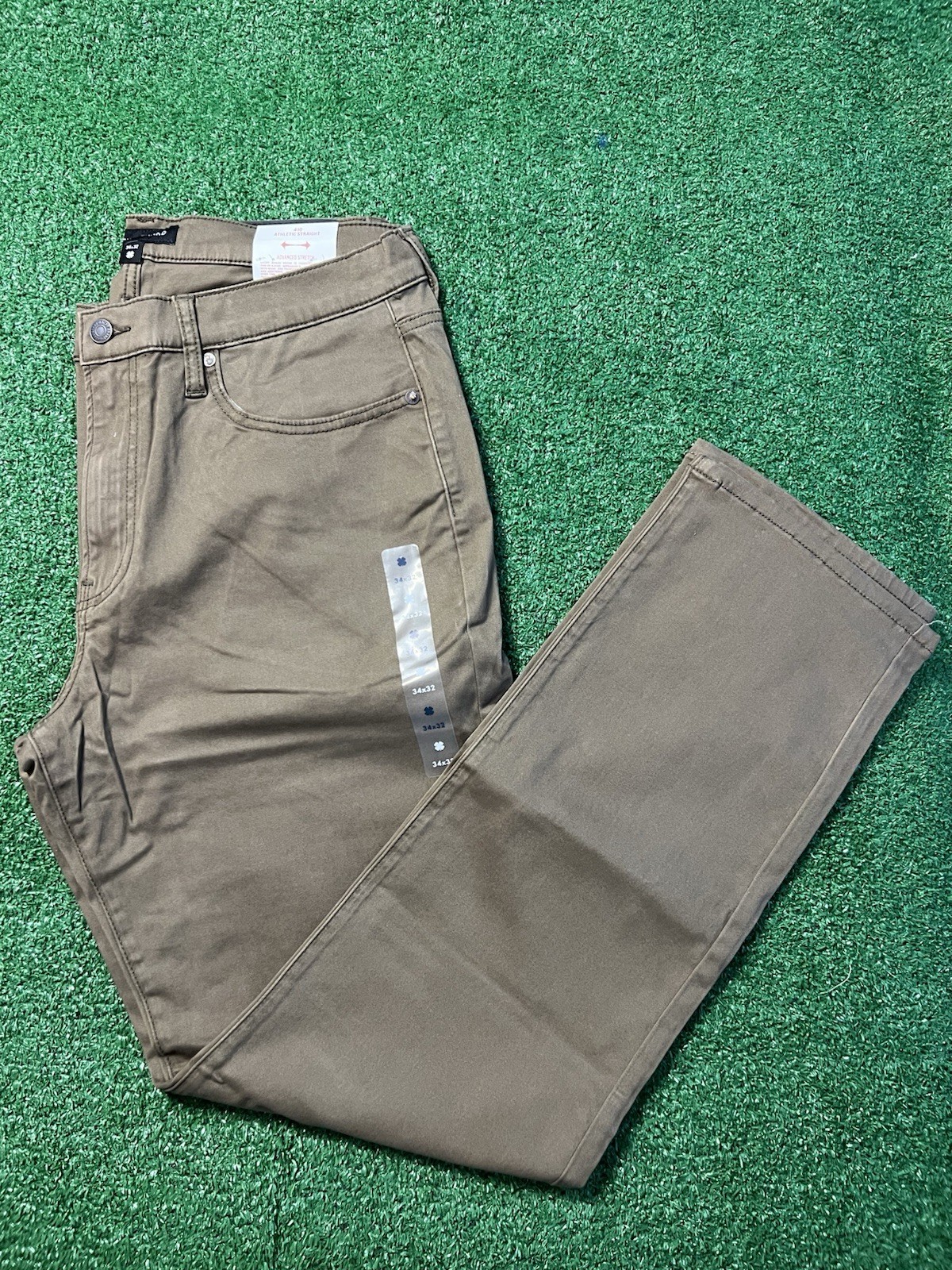 Lucky Brand Jeans Pants Mens 34×32 410 Athletic Straight Stretch Brown – NEW $99
