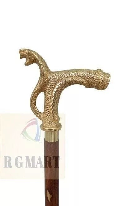 5 pcs lot – Designer Walking Cane Vintage Style Cobra, Goat, Swan, Jaguar, Snake