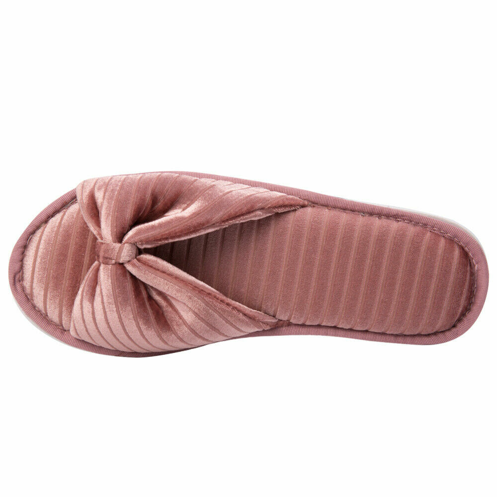 Slip-on Open Toe Velet Slippers Memory Foam Sole Women Fashion Spa House Shoes