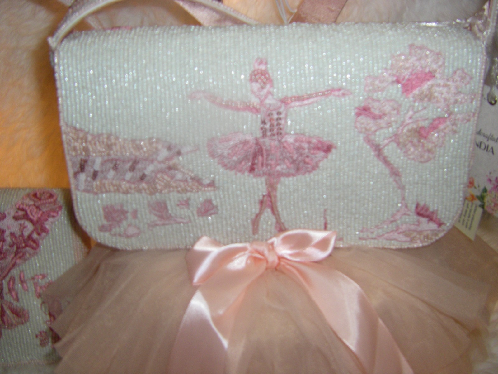 Viral Beaded Shoulder Bag Ballerina Dancer Pink Swan Multi NWT