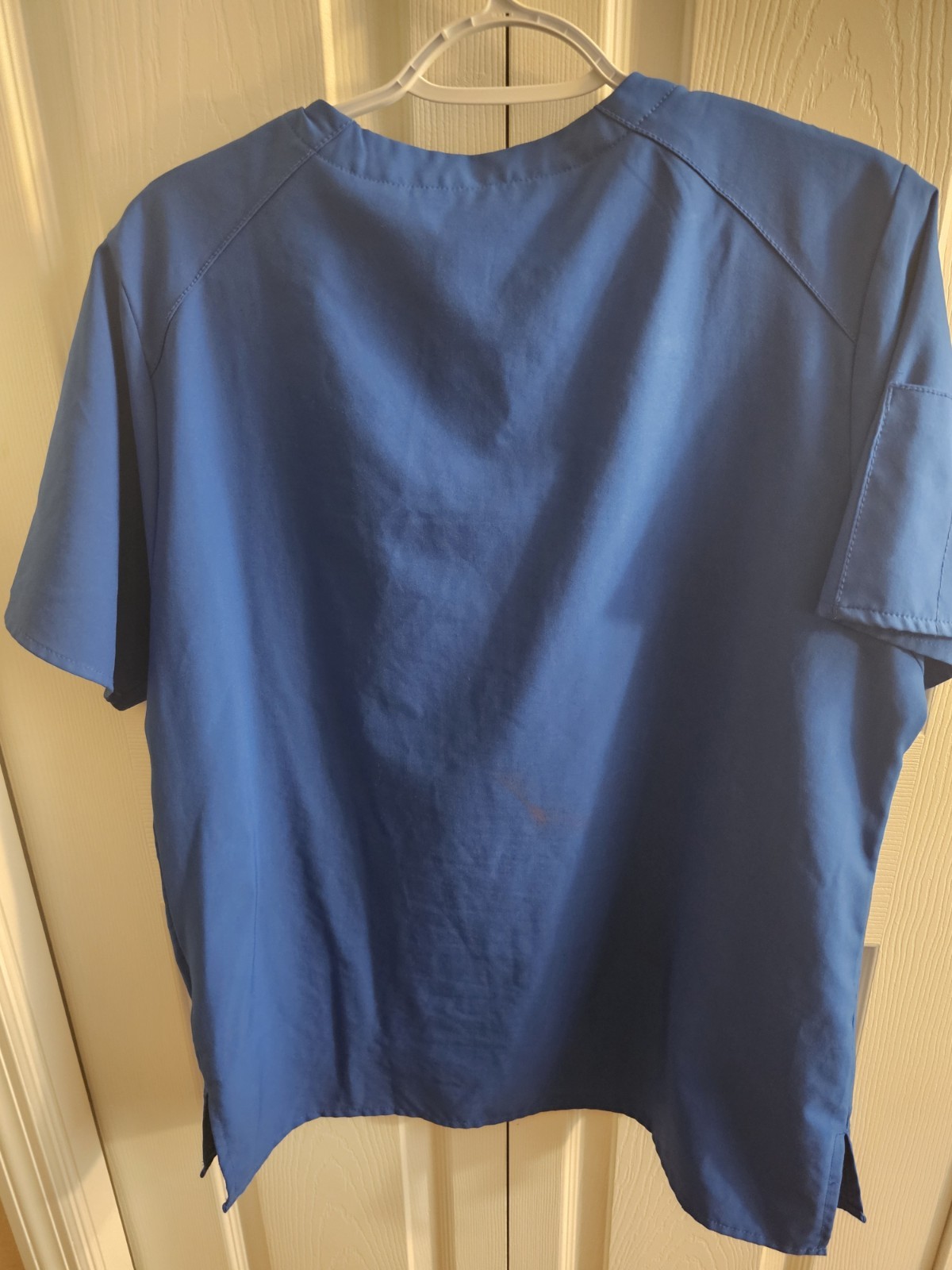 Wink Workflex Scrub Shirt Mens Medium Blue V Neck Nursing Pocket Top Workwear