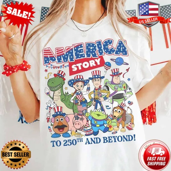Toy Story 4th of July 2026 Shirt, America Story to 250th and Beyond T-Shirt