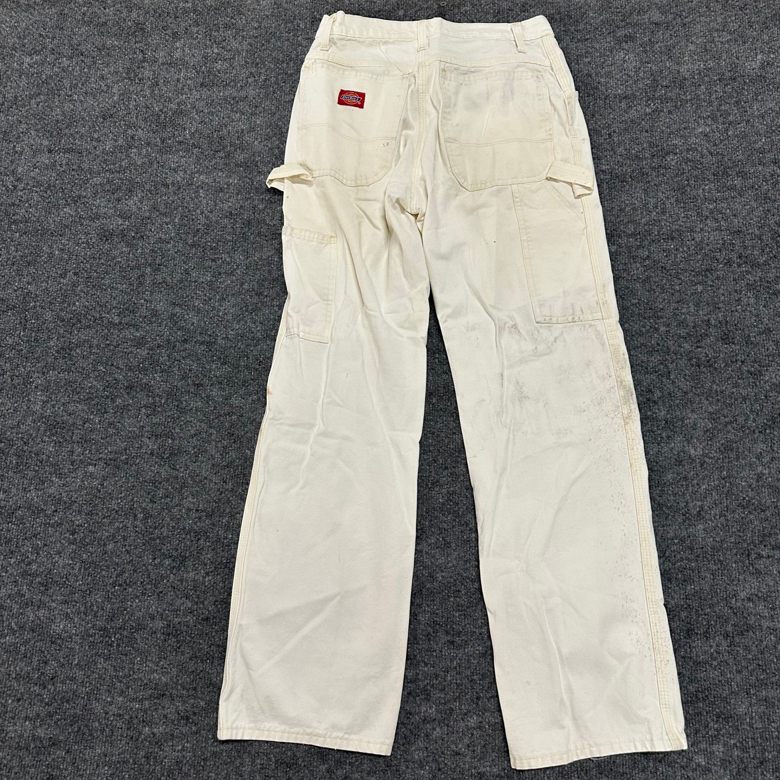 Dickies Carpenter Pants Mens Size 30×30 Off White Distressed Utility Workwear