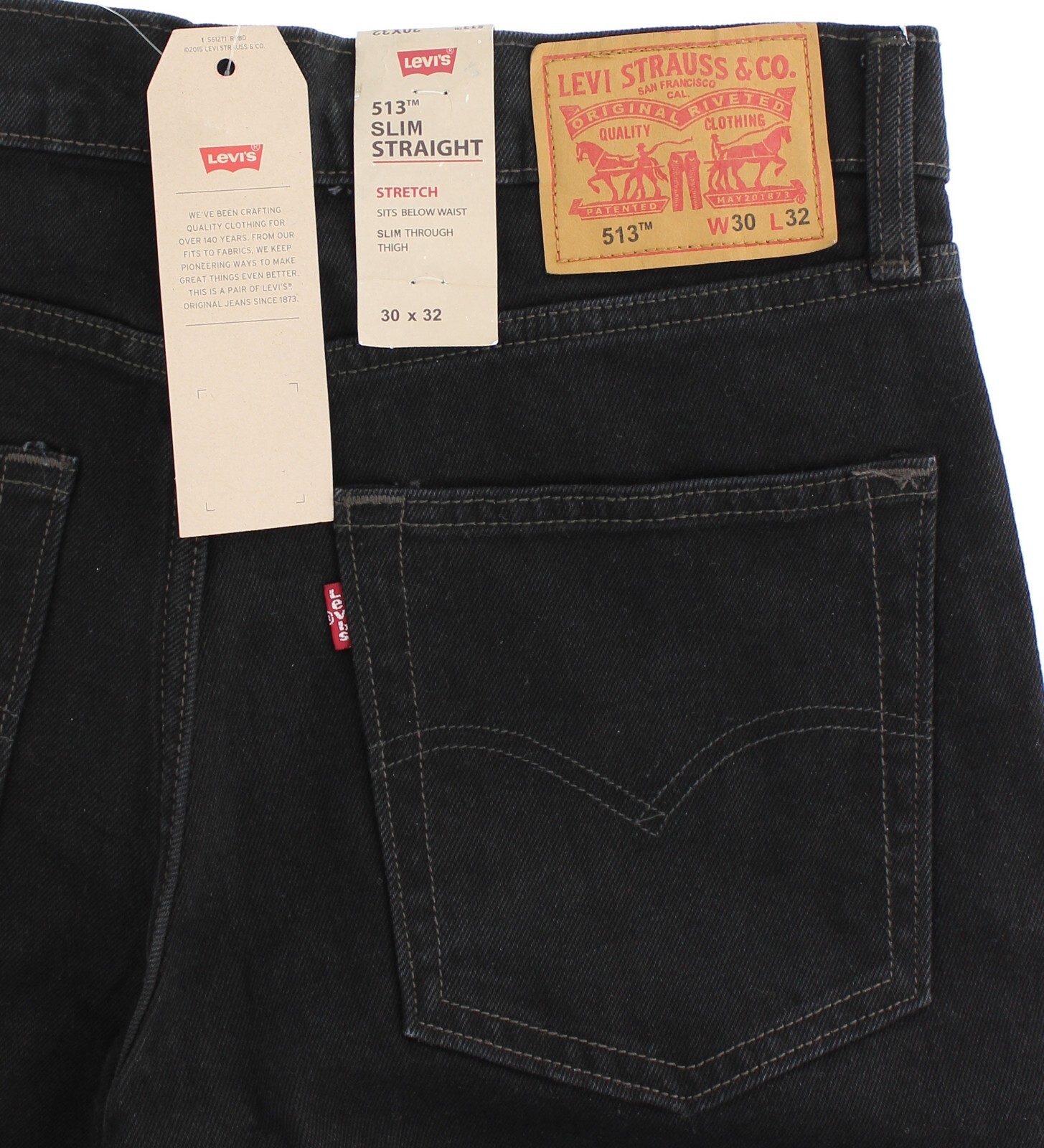 Levi’s Men’s 513 Jeans Slim Straight Blended Denim Pants 5-Pockets, 32″ Inseam