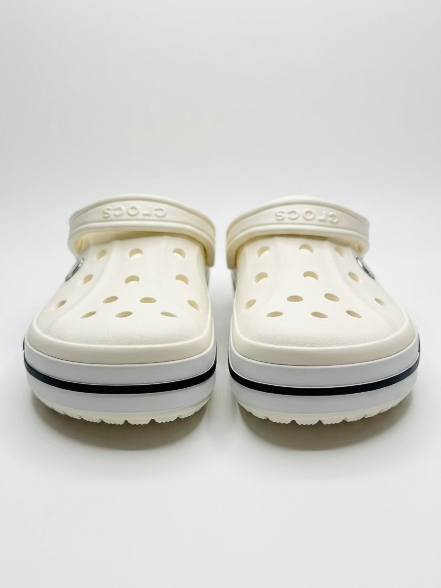 Size 12 – Crocs Men’s Bayaband Clog White Navy Slides Shoes