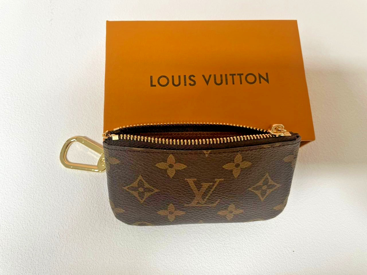 Authentic Louis Vuitton Monogram Key Pouch Pochette Cles Coin Purse