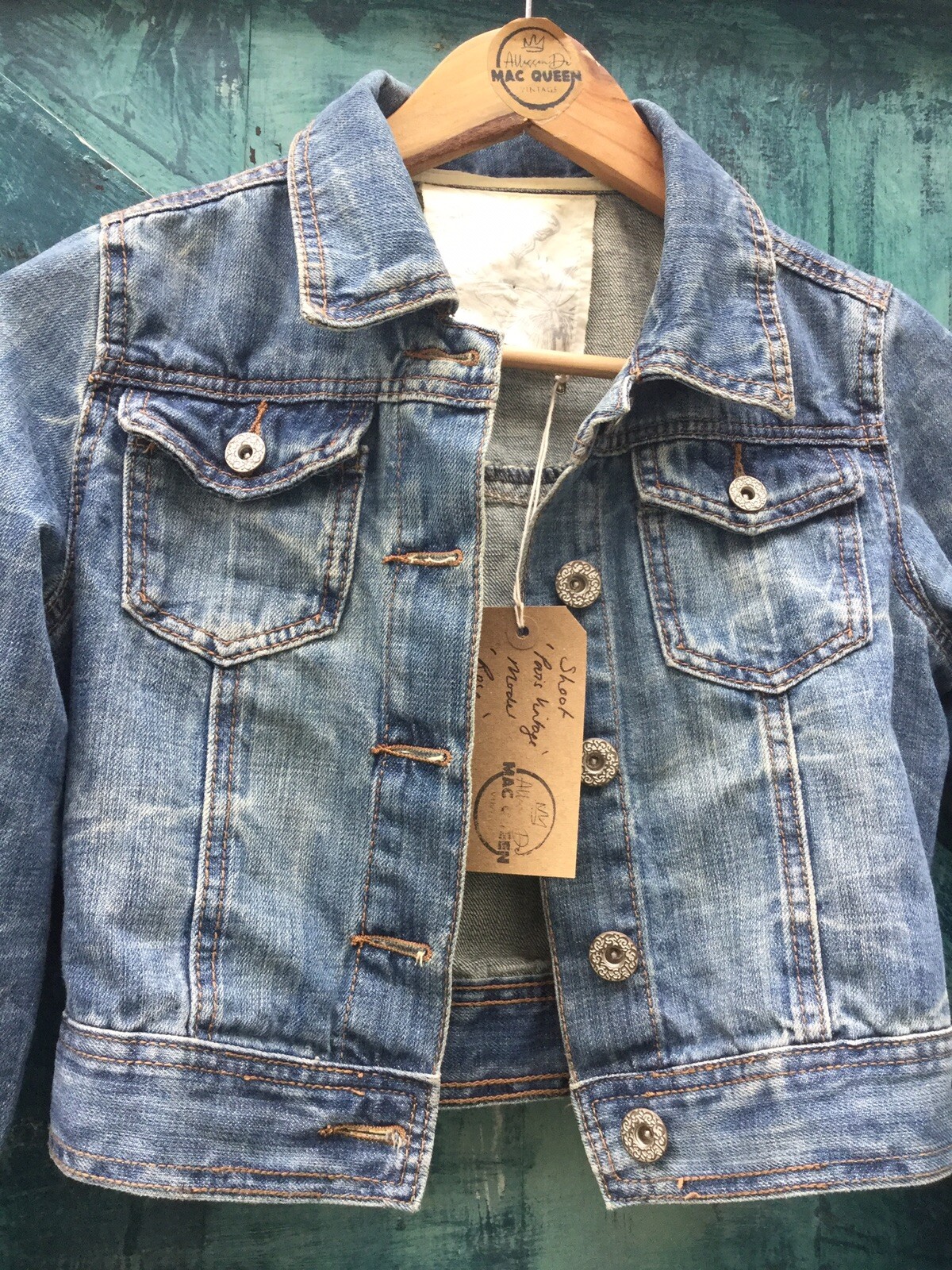 Womens Denim Jacket Blue Vintage Unique Inc U.K. P&P
