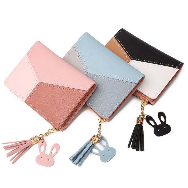 Women PU Leather Wallet Foldable Card Holder Coin Purse Lady Clutch Wallet