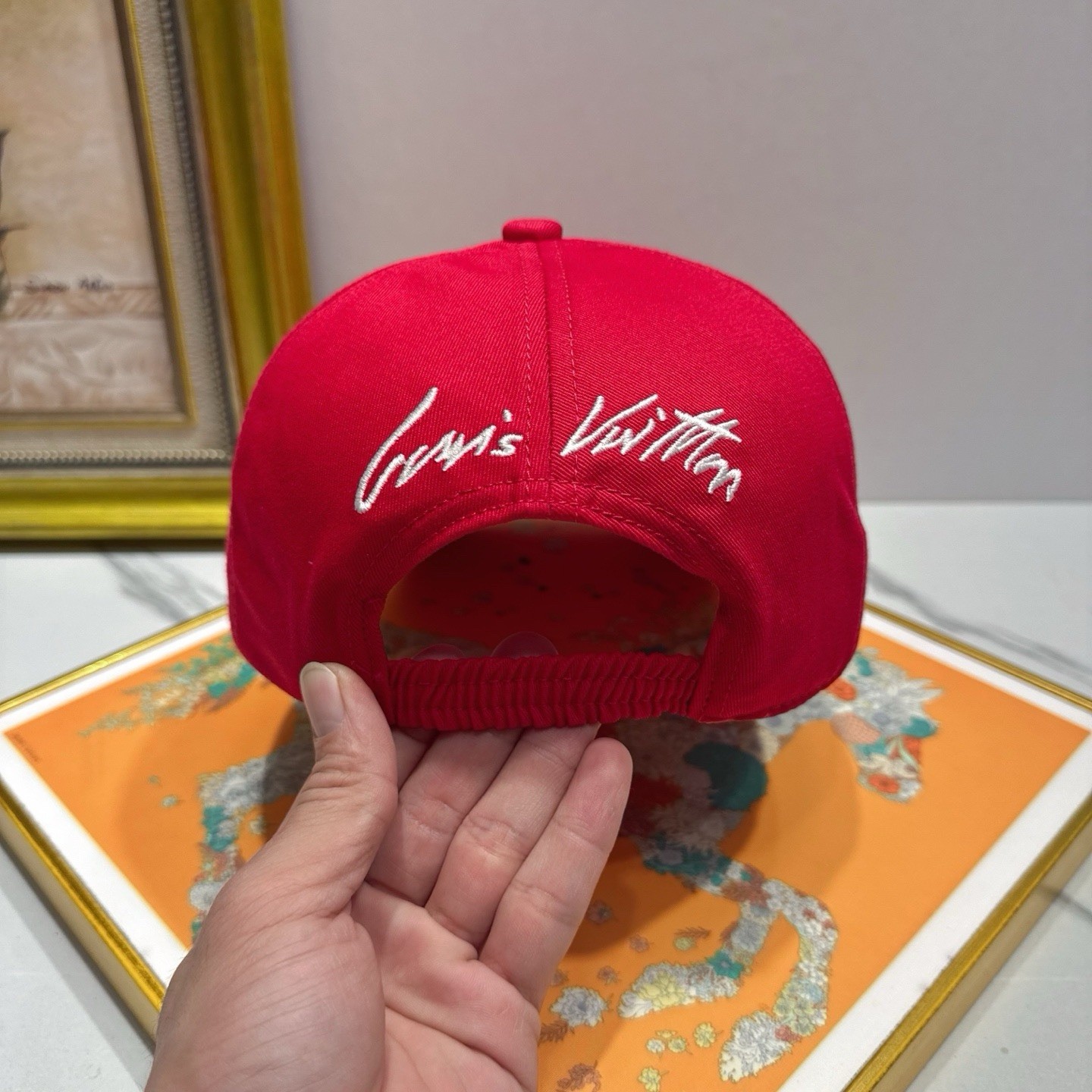 Louis Vuitton Red Solid Baseball Cap Hat One Size Unisex Adults New w/ Tags