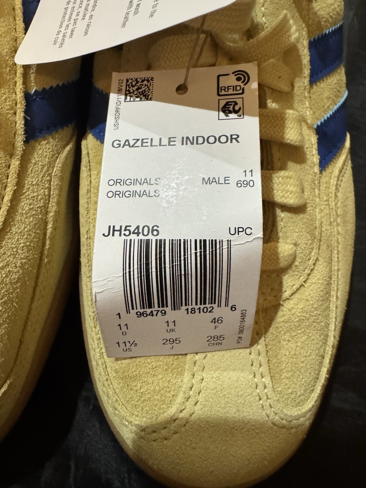 Adidas Men’s Gazelle Indoor Originals Size 11.5 Yellow Royal Blue |JH5406|
