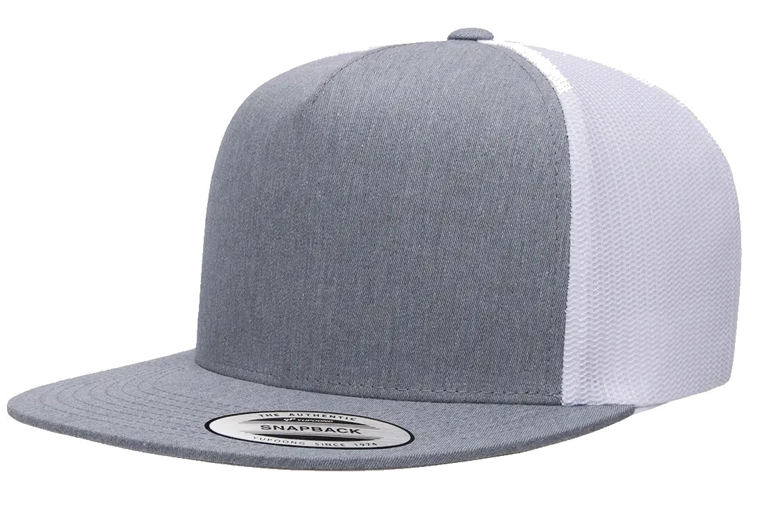 YP Classics Flat Bill Trucker Cap Yupoong Meshback Snapback Hat 6006 5-Panel