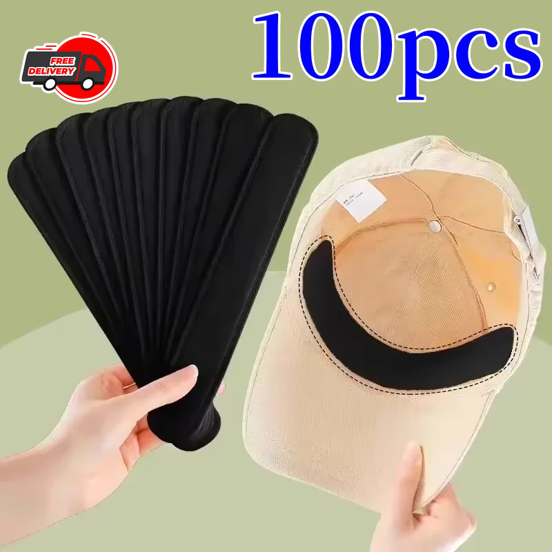 Sweat Absorbing Hat Pads 10/50/100pcs Adhesive Cap Liner Size Reducer