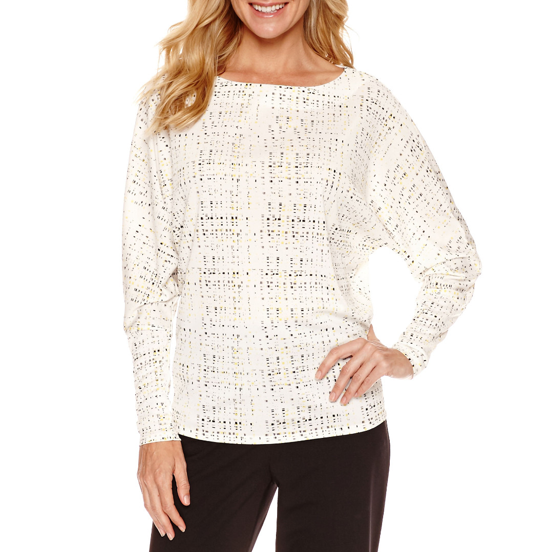 Worthington Long Sleeve Crew Neck Top Size M, XL Msrp $38.00 New