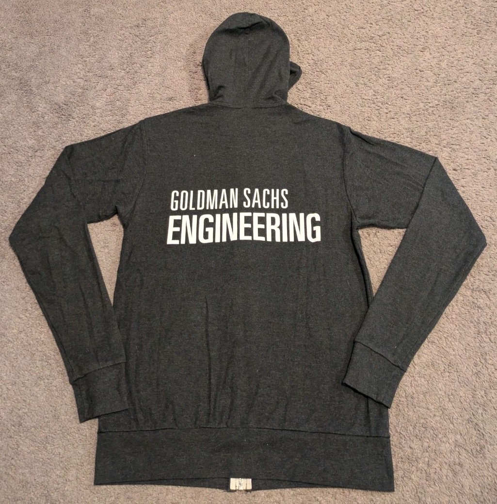 Bella + Canvas Goldman Sachs Engineers Full Zip Employee Gray Hoodie Men’s Small