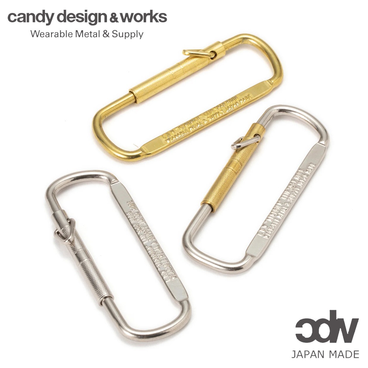 Candy Design & Works KENDRICK Brass/Chrome Keyring Carabiner Hand Made in Japan