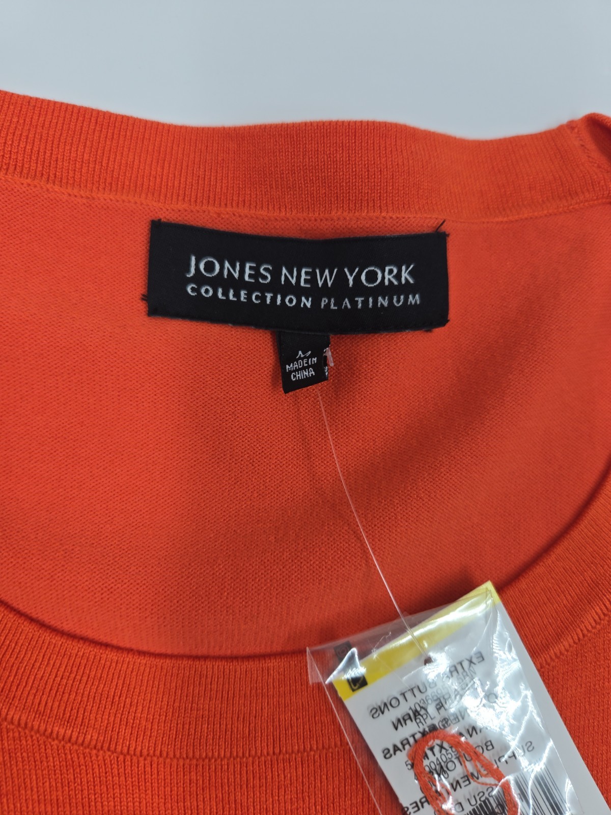 Jones New York Platinum Crew Neck Orange Womens Tee