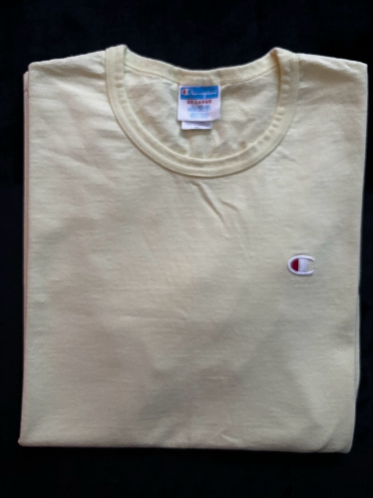 Champion Classic C Logo T-Shirt in Pale Yellow